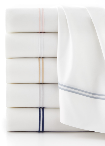 Matouk 2 Lines Queen Sheet Set In White