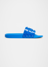 Valentino Men's Summer Vlogo Signature Studded Slide Sandals In Brt Blue