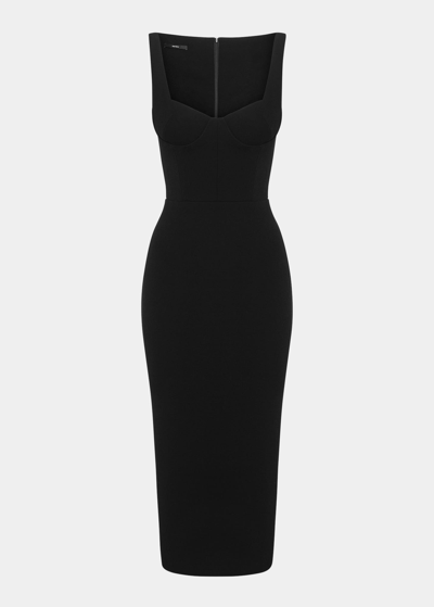 Alex Perry Women's Pagett Stretch-crepe Midi Dress In Black