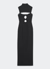 Jacquemus Women's Palmi Cutout Stretch-wool Maxi Dress In Black