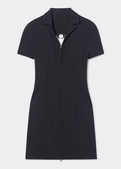 Jacquemus La Robe Tangelo Stretch Wool Mini Dress In Nero