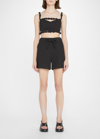 Ganni Black Organic Cotton Tube Top In Black