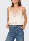 Cami Nyc Helen Silk Cami With Lace In Ceramic