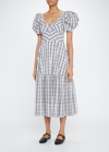 TANYA TAYLOR DANIELLE PUFF-SLEEVE MIDI DRESS