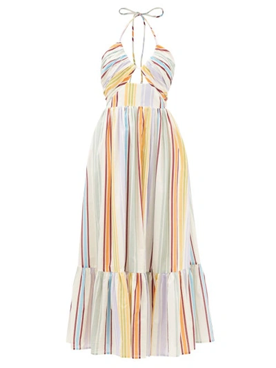 Ale Mais Axum Striped Organic-cotton Poplin Dress In Multi Stripe