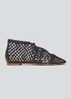 Gabriela Hearst Sage Net Lace-up Flat Loafers In Black