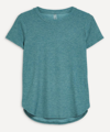 Beyond Yoga Featherweight On The Down Low T-shirt - Size 10 In Rainforest Blue Heather