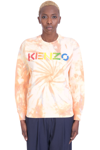 Kenzo Logo Classic Tie Dye Sweatshirt In Orange