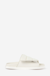 Gia Borghini Quilted Leather Band Platform Slides In White