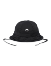 Marine Serre Moon Logo Embroidered Moiré Bell Hat In Black
