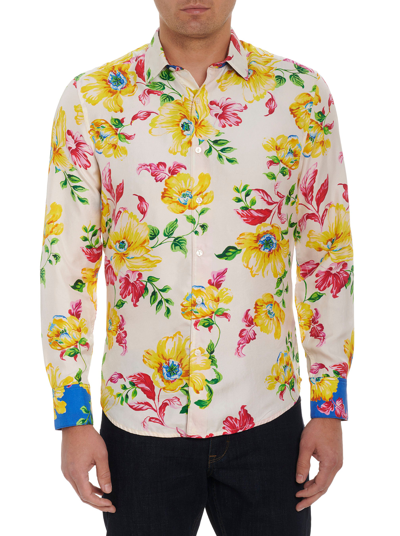 Robert Graham Limited Edition Carlbad Flower Silk Long Sleeve Button ...