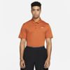 Nike Men's Football Polo In Desert Orange,black,white