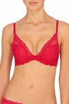 Natori Feathers T-shirt Everyday Plunge Bra (32c) In Sunset Coral