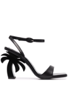 Palm Angels Sculpted-heel Open-toe Sandals In Black