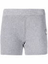 PALM ANGELS PATCH-DETAIL RIBBED-KNIT SHORTS