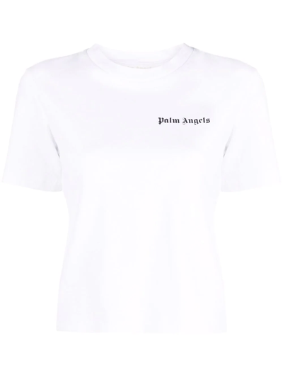 Palm Angels Classic Logo Cotton Jersey T-shirt In White