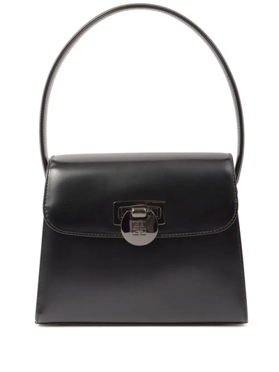 Pre-owned Givenchy Logo Plaque Top-handle Bag In Black