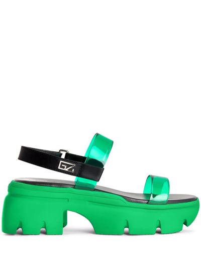 Giuseppe Zanotti Apocalypse Summer Leather Sandals In Green