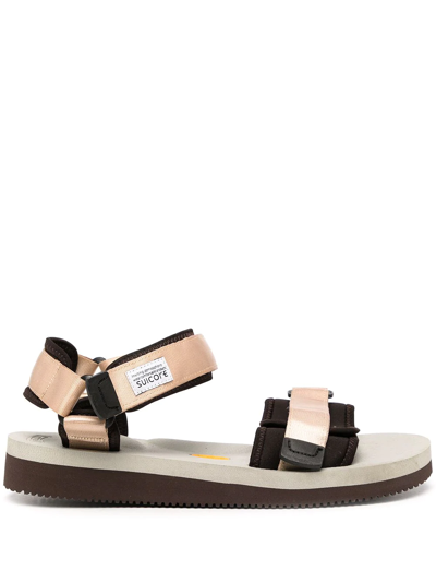 Suicoke Cel-v Touch-strap Sandals In Grey