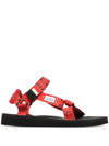 Suicoke Red Depa Webbing Strap Sandals In Black