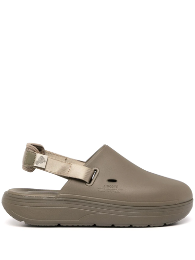 Suicoke Cappo Round Toe Slingback Sandals In Green