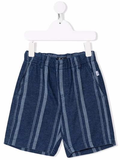 Il Gufo Kids' Striped Straight-leg Shorts In Blue