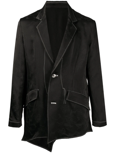 Sulvam Contrast-stitched Jacket In Black