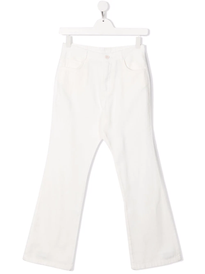 Douuod Teen Five-pocket Cotton Flared Trousers In White