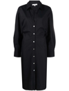 Vince Pointed-collar Cotton Shirt Dress In Blue