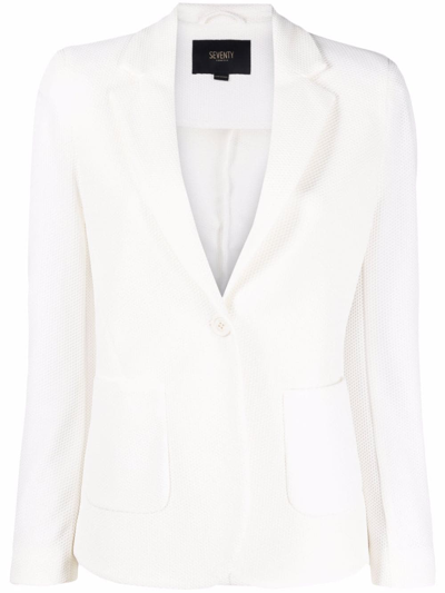 Seventy Textured Single-breasted Blazer In White