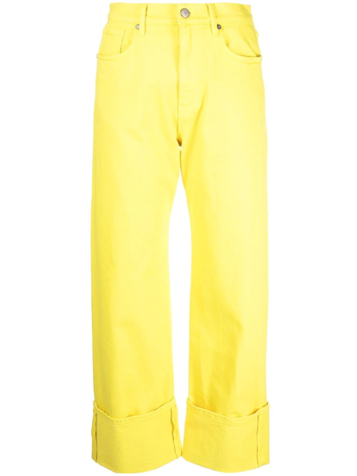 P.a.r.o.s.h High-rise Wide-leg Jeans In Yellow