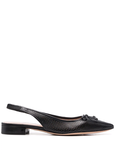 Kate Spade Veronica Perforated Slingback Ballerina Flats In Black