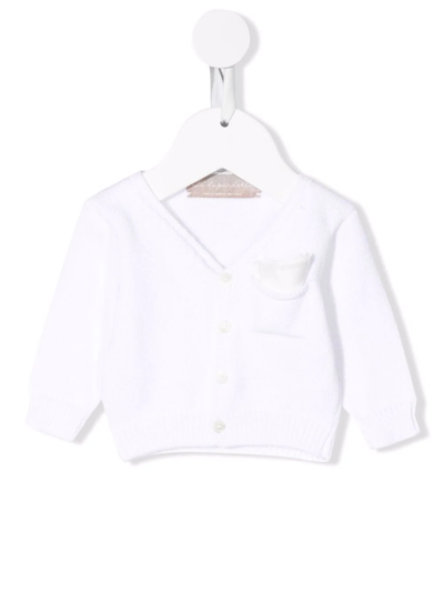 La Stupenderia Babies' Button-up Knitted Cardigan In White