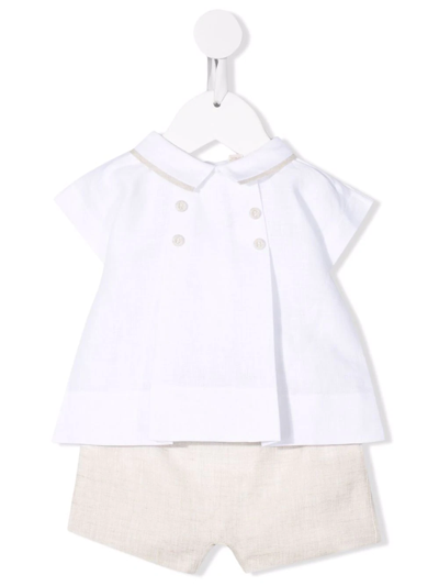 La Stupenderia Babies' Short-sleeved Polo Shirt Set In White