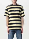 MSGM STRIPED COTTON T-SHIRT WITH LOGO,358777009