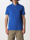 Brooksfield Polo Shirt In Cotton With Logo In Gnawed Blue