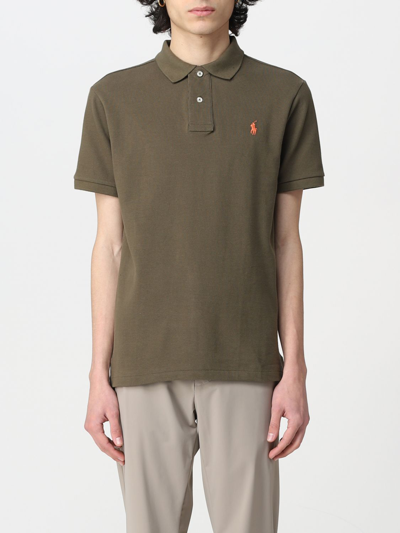 Polo Ralph Lauren Cotton Polo Shirt With Logo In Military