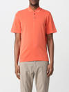 Drumohr Fine-knit Short-sleeved Polo Shirt In 橙色