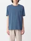 Drumohr Basic  T-shirt With Patch Pocket In Blue
