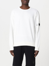 C.p. Company Logo Plaque Crewneck Sweatshirt In White