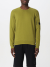 C.p. Company Logo Plaque Crewneck Sweatshirt In Green