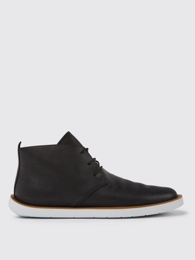 Camper Wagon  Ankle Boots In Calfskin In Black