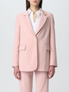 Pinko Single-breasted Blazer With Back Slit In Pink