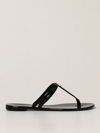 Patrizia Pepe Bee-plaque Sandals In Black