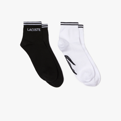 Lacoste Unisex Sport Low-cut Cotton Sock Two-pack - 12.5 - 15 In Black