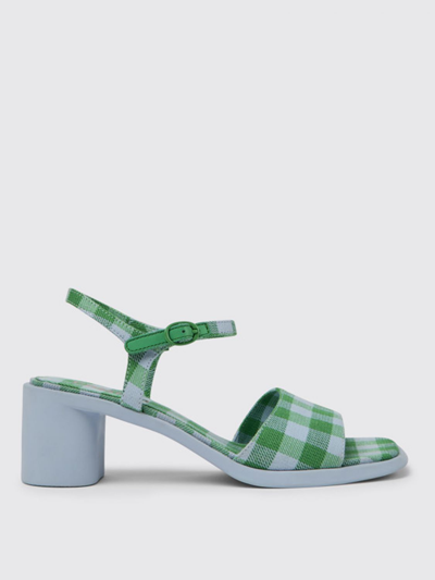 Camper Meda Sandals In Fabric And Calfskin In Multicolor