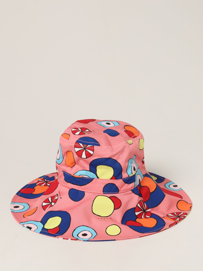 Marni Kids' Bucket Hat In Cotton In Pink