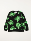 Msgm All Over Print Cotton Sweatshirt In Green