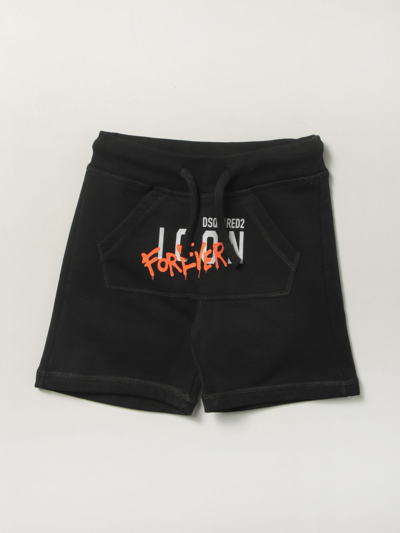 Dsquared2 Junior Kids' Jogging Shorts With Icon Logo In Black