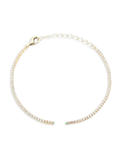 Chloe & Madison Women's 14k Goldplated & Cubic Zirconia Tennis Bracelet In Green